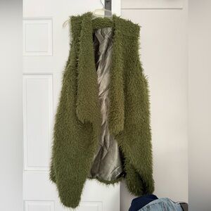 Vintage Green Fuzzy Vest